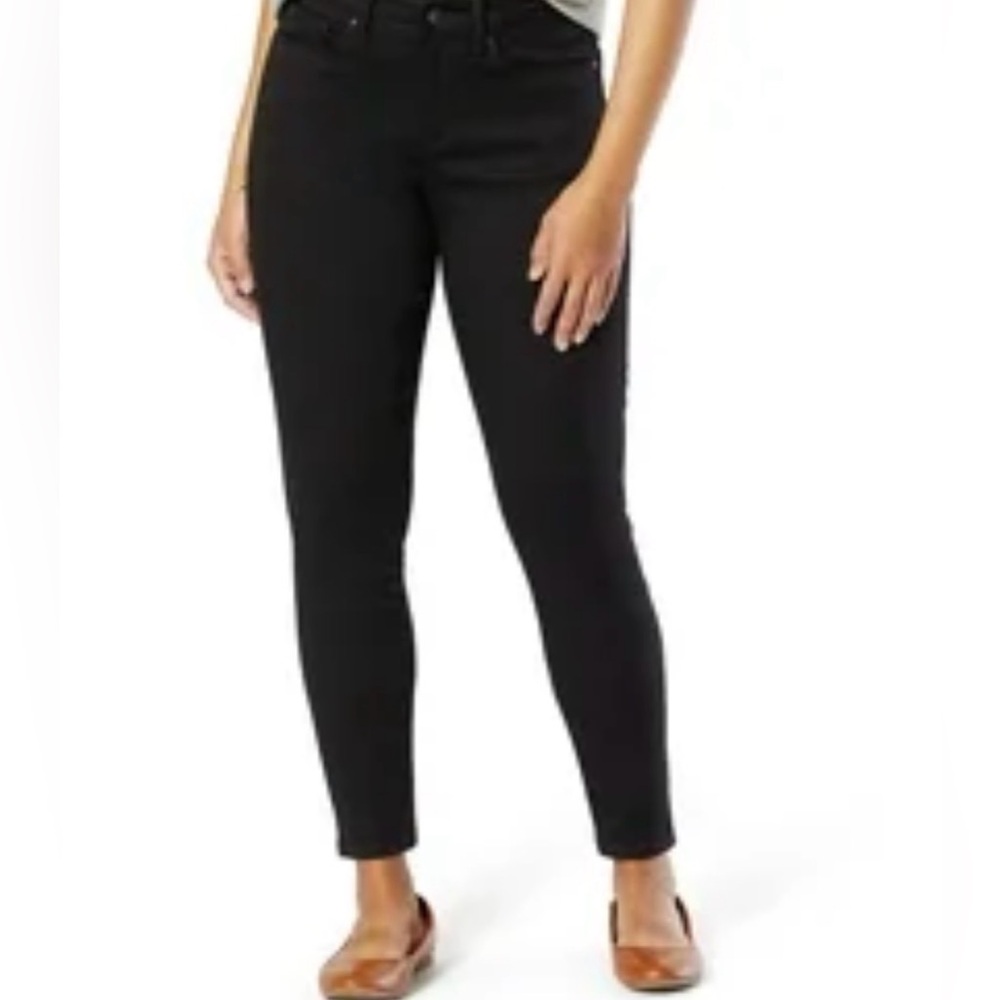 Levi Denizen High Waist Ankle Skinny Black Women's Cropped Jeans